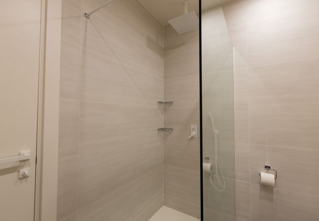 A spacious shower